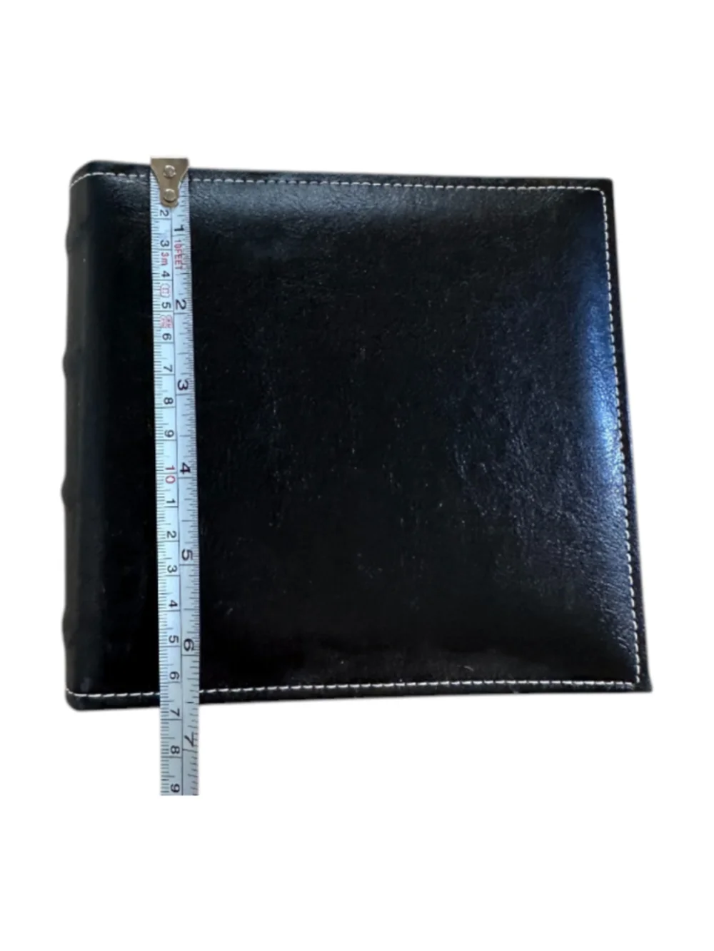 Burnes of Boston Vintage-Style, Book-Bound Black Leather Photo Albums- Set of 2